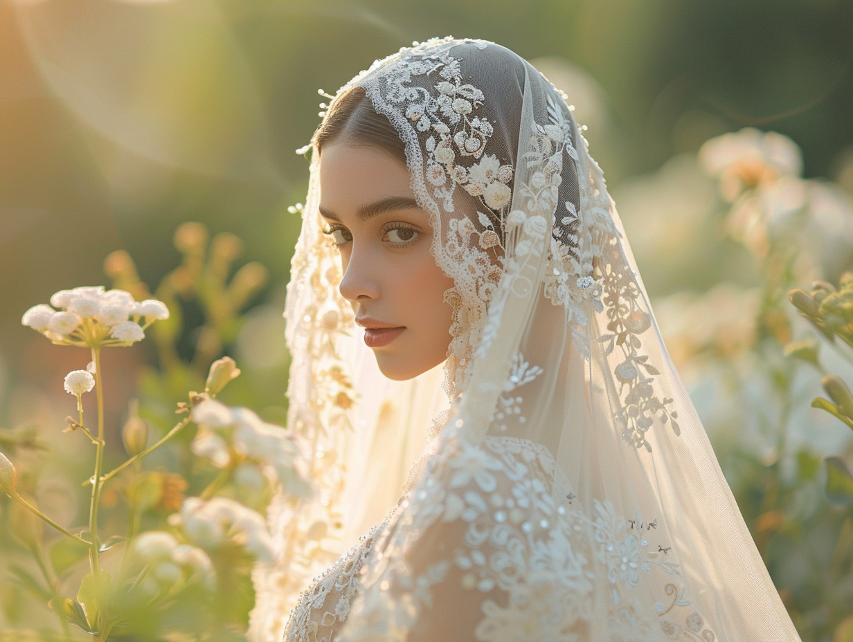 robe de mariée simple pour femme voilée : élégance et modestie - mariage  voile