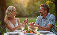 Couple heureux tenant main lors d'un anniversaire de mariage