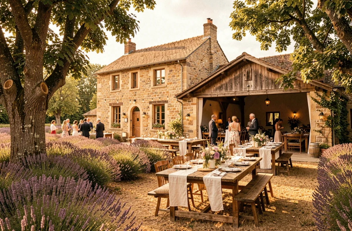 Domaine de la Palle avec sa grange réaménagée en salle de réception mariage au milieu de la nature auvergnate