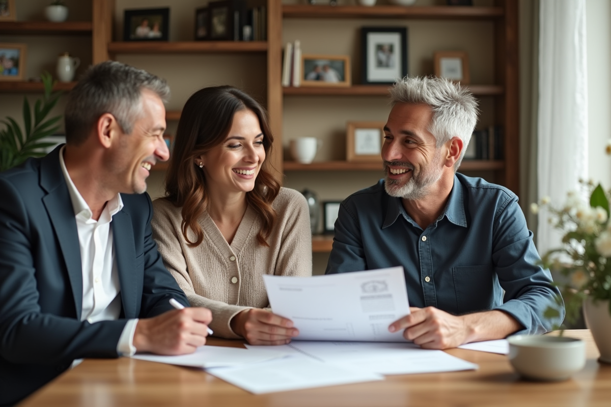 Jeune couple famille discutant budget mariage à la maison